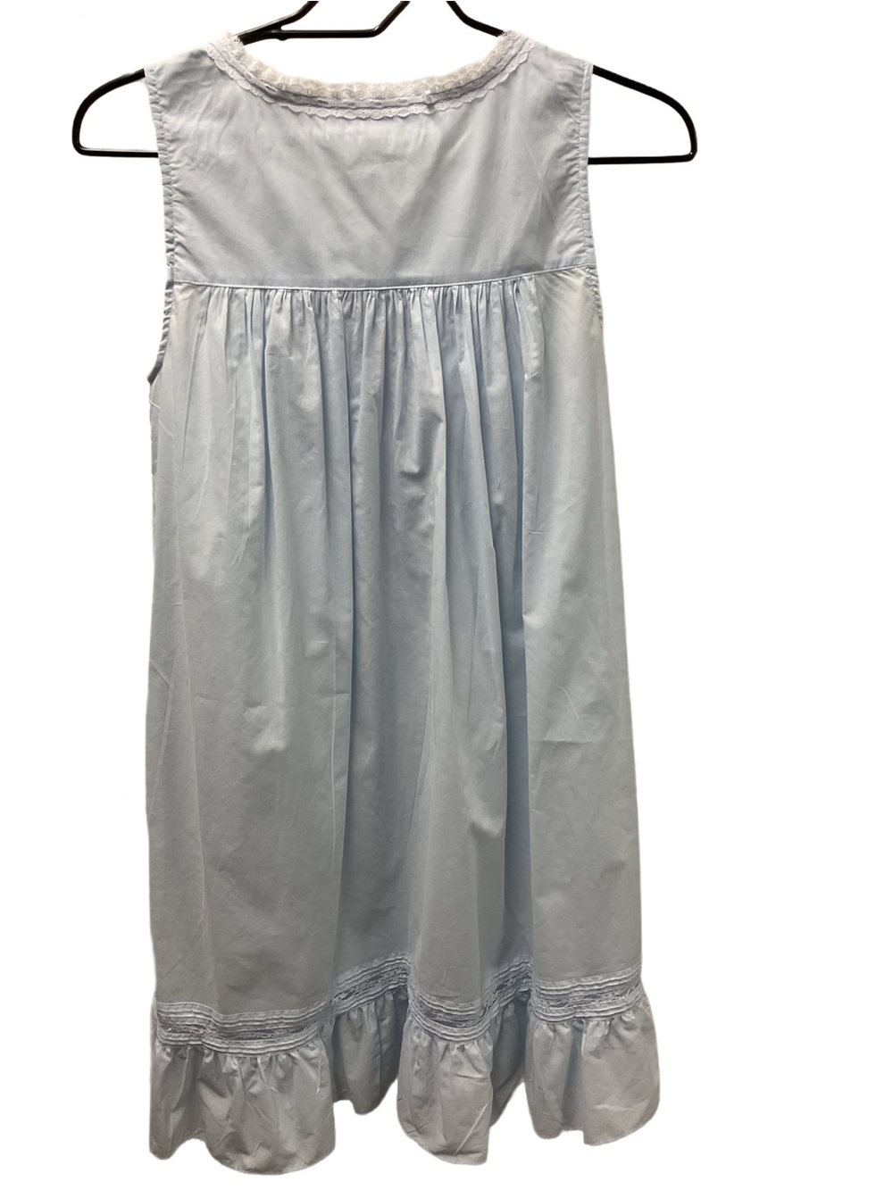 New Eileen West Light Blue Cotton Nightgown & Matching Robe with Lace Yoke - Picture 3 of 11
